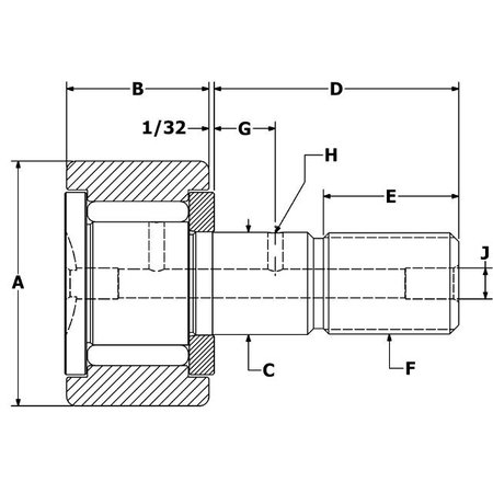 CARTER BEARINGS 1.375", Needle Cam Follower CNB-44